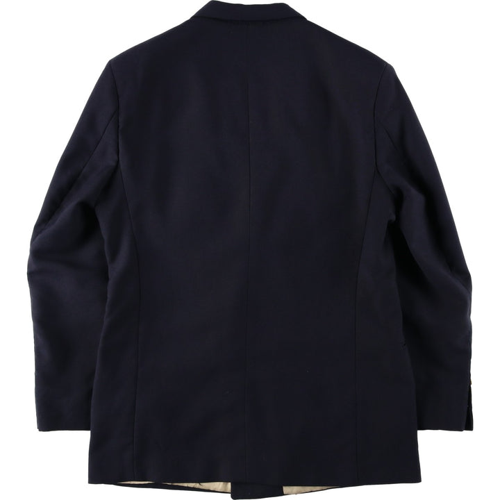 Hunting Horn Peak Lapel Double-Breasted Navy Blazer Tailored Jacket, Made in USA, Men's Size M unclear navy blue type Vintage Second Hand