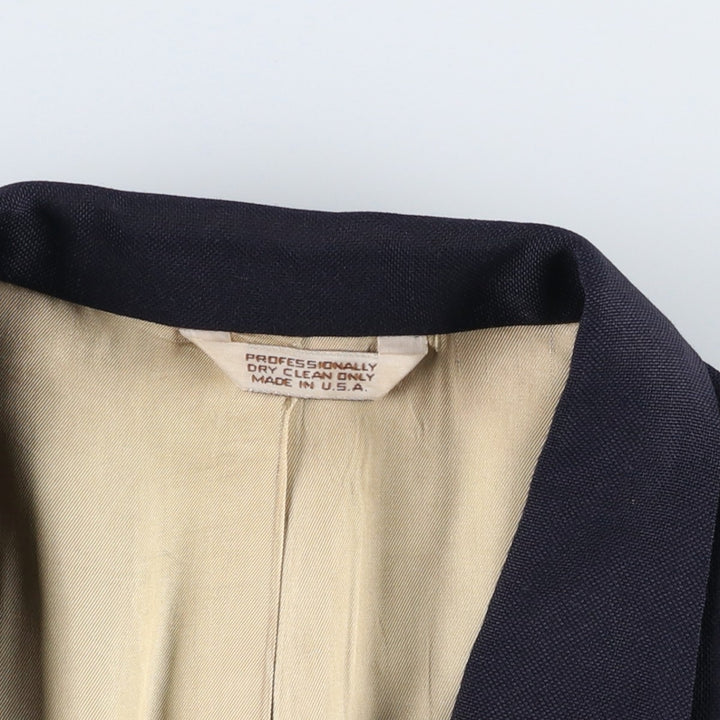 Hunting Horn Peak Lapel Double-Breasted Navy Blazer Tailored Jacket, Made in USA, Men's Size M unclear navy blue type Vintage Second Hand