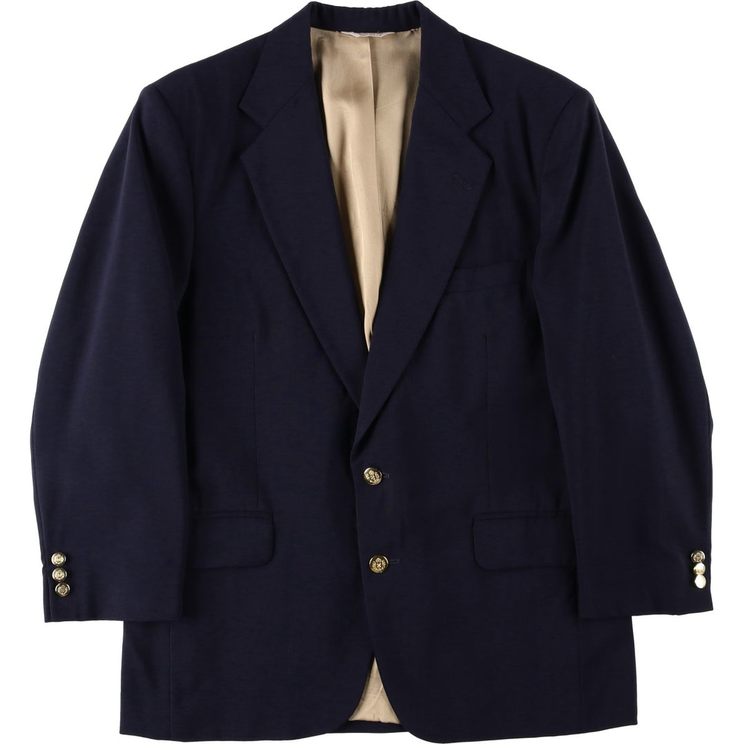 Oakmont Navy Blazer Tailored Jacket, Made in USA, Men's Size M (approx.) wool navy blue type Vintage Second Hand