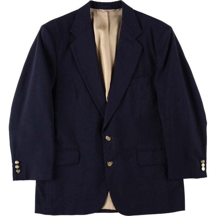 Oakmont Navy Blazer Tailored Jacket, Made in USA, Men's Size M (approx.) wool navy blue type Vintage Second Hand