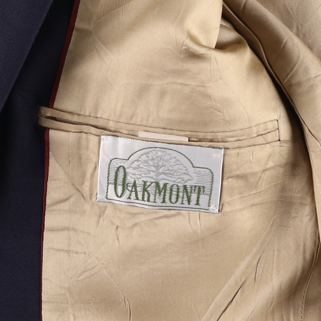 Oakmont Navy Blazer Tailored Jacket, Made in USA, Men's Size M (approx.) wool navy blue type Vintage Second Hand