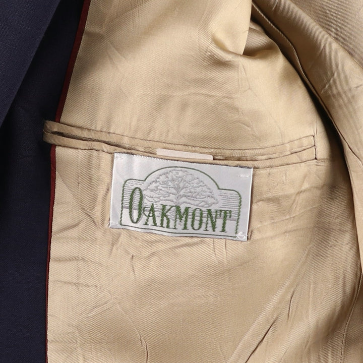 Oakmont Navy Blazer Tailored Jacket, Made in USA, Men's Size M (approx.) wool navy blue type Vintage Second Hand