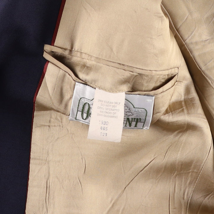 Oakmont Navy Blazer Tailored Jacket, Made in USA, Men's Size M (approx.) wool navy blue type Vintage Second Hand
