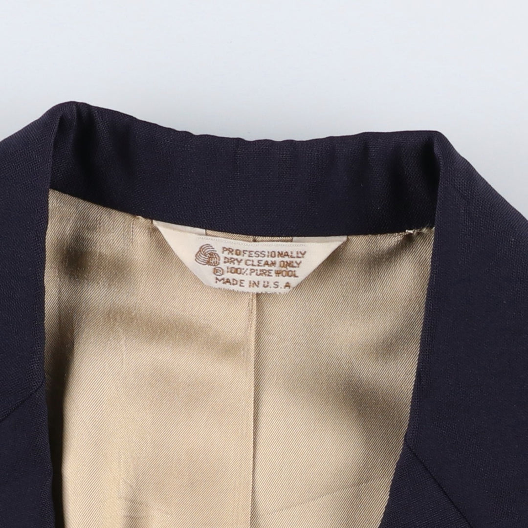Oakmont Navy Blazer Tailored Jacket, Made in USA, Men's Size M (approx.) wool navy blue type Vintage Second Hand