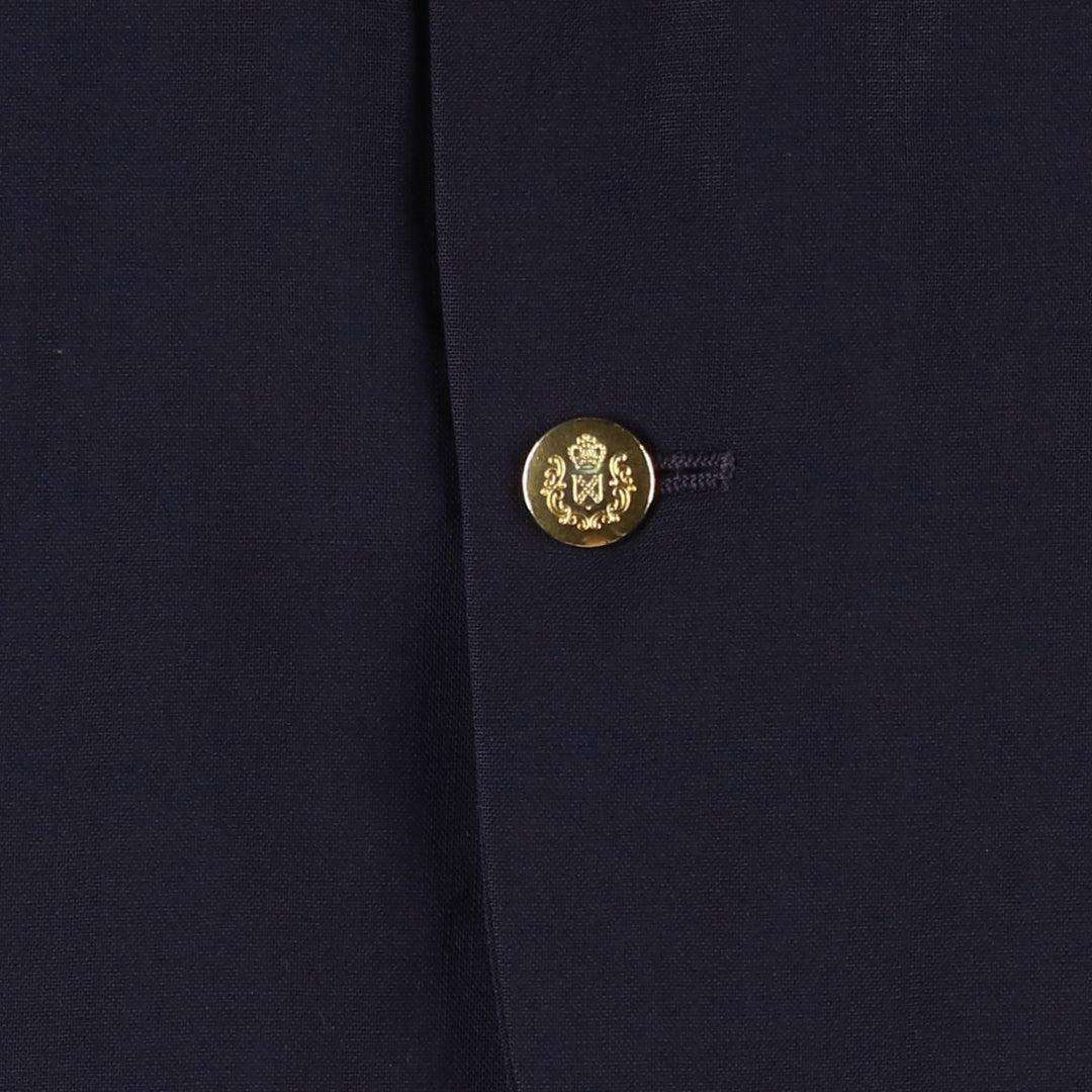 Oakmont Navy Blazer Tailored Jacket, Made in USA, Men's Size M (approx.) wool navy blue type Vintage Second Hand