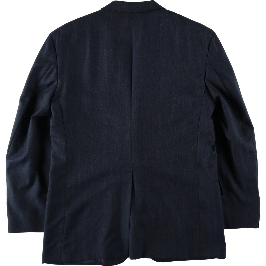 KUPPENHEIMER Stripe Pattern Wool Tailored Jacket, Made in USA, Men's XL equivalent. wool navy blue type Vintage Second Hand