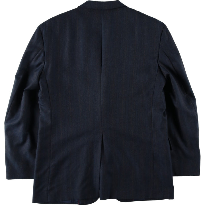 KUPPENHEIMER Stripe Pattern Wool Tailored Jacket, Made in USA, Men's XL equivalent. wool navy blue type Vintage Second Hand