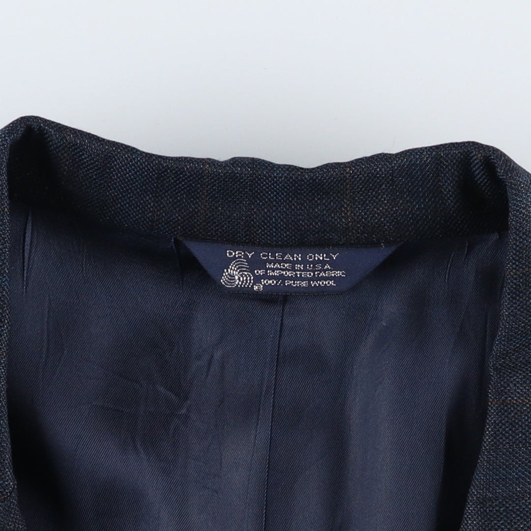 KUPPENHEIMER Stripe Pattern Wool Tailored Jacket, Made in USA, Men's XL equivalent. wool navy blue type Vintage Second Hand