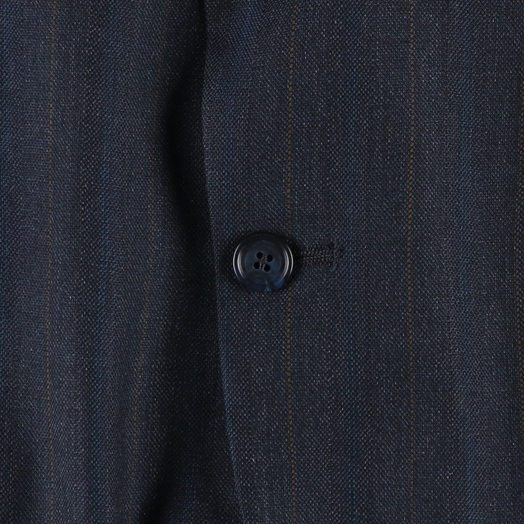 KUPPENHEIMER Stripe Pattern Wool Tailored Jacket, Made in USA, Men's XL equivalent. wool navy blue type Vintage Second Hand