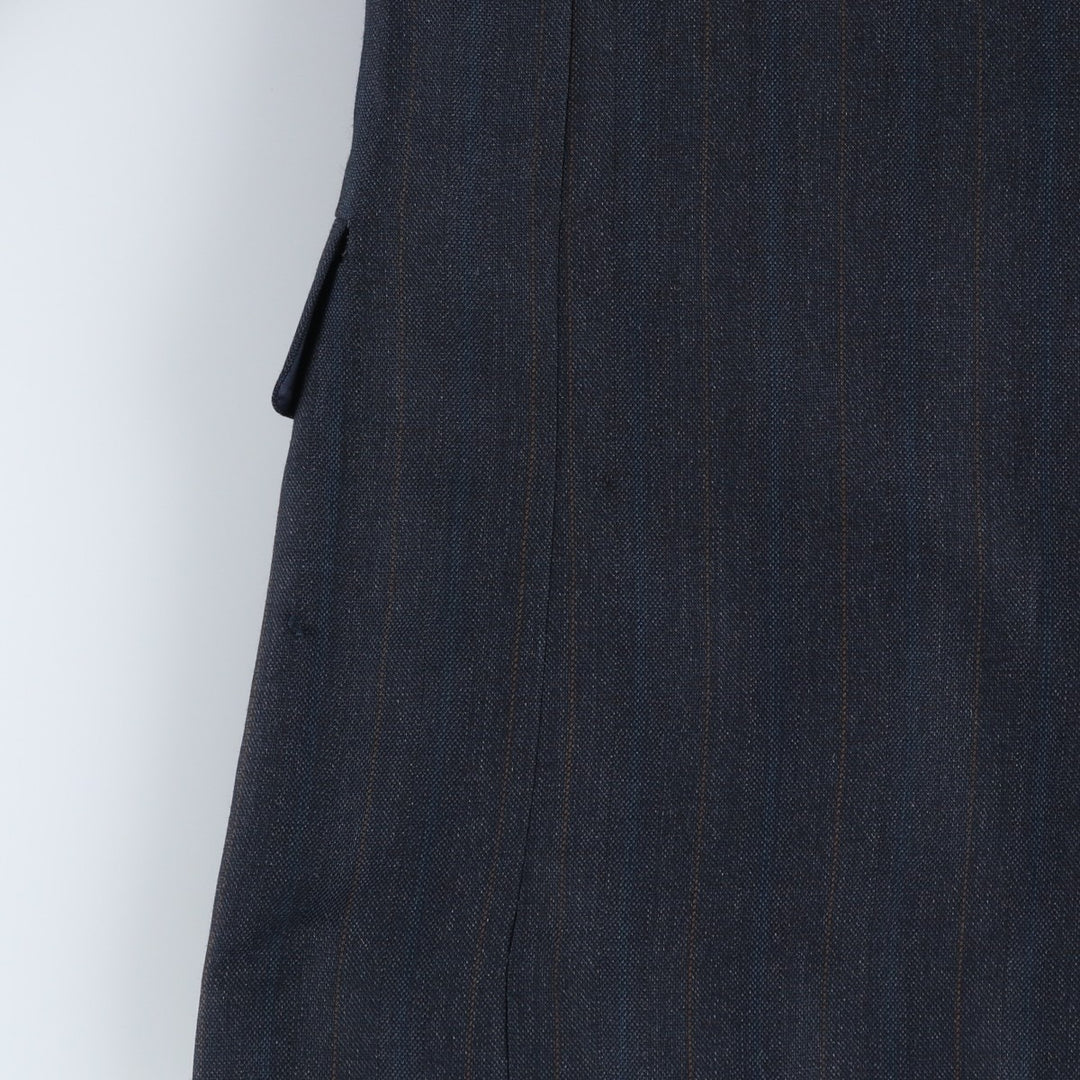 KUPPENHEIMER Stripe Pattern Wool Tailored Jacket, Made in USA, Men's XL equivalent. wool navy blue type Vintage Second Hand