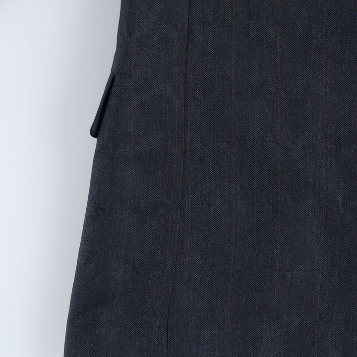 KUPPENHEIMER Stripe Pattern Wool Tailored Jacket, Made in USA, Men's XL equivalent. wool navy blue type Vintage Second Hand