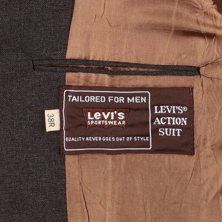 1980'S Levi's Action Suit Blazer Tailored Jacket (Men's Size M) unclear brown type Vintage Second Hand