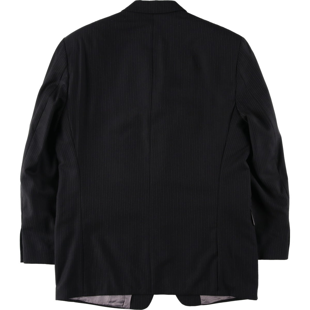 2000s~ Calvin Klein Striped Wool Tailored Jacket, Made in Canada, Men's Size Medium wool black type Vintage Second Hand