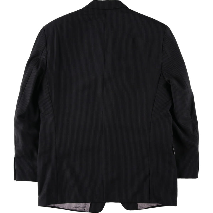 2000s~ Calvin Klein Striped Wool Tailored Jacket, Made in Canada, Men's Size Medium wool black type Vintage Second Hand