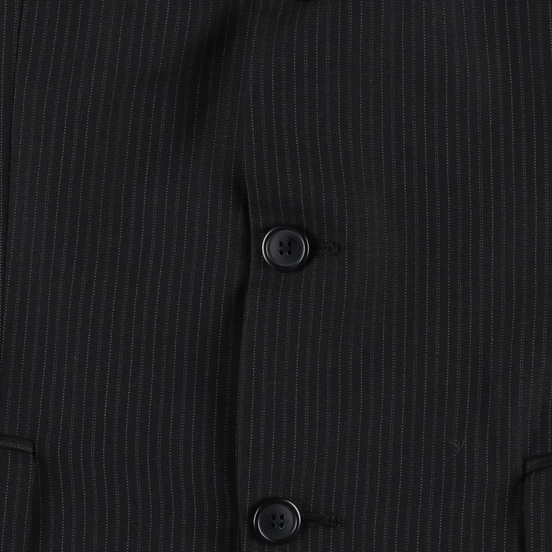 2000s~ Calvin Klein Striped Wool Tailored Jacket, Made in Canada, Men's Size Medium wool black type Vintage Second Hand