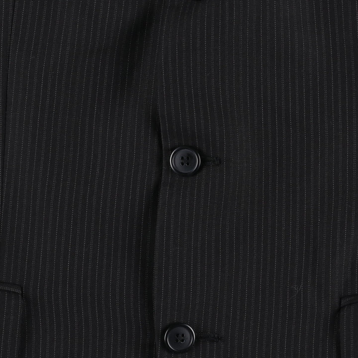 2000s~ Calvin Klein Striped Wool Tailored Jacket, Made in Canada, Men's Size Medium wool black type Vintage Second Hand