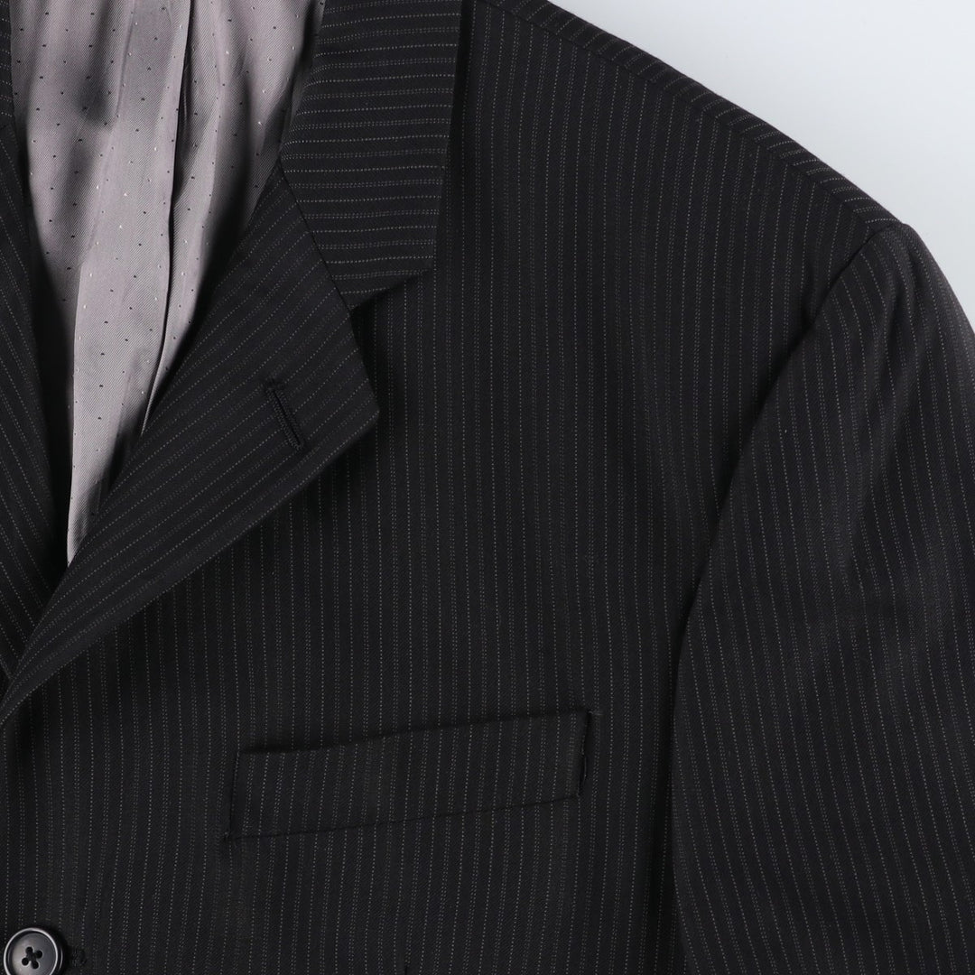 2000s~ Calvin Klein Striped Wool Tailored Jacket, Made in Canada, Men's Size Medium wool black type Vintage Second Hand