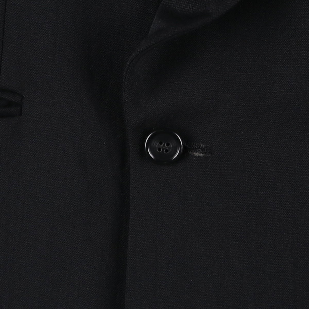 American Couture Double-Breasted Peaked Lapel Wool Tailored Jacket, Made in USA, Men's Size M (approx.) wool black type Vintage Second Hand