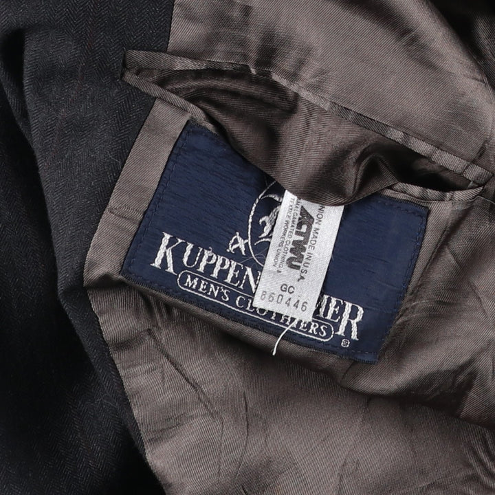 KUPPENHEIMER Stripe Pattern Blazer Tailored Jacket, Made in USA, Men's Size S (approx.) unclear Charcoal Vintage Second Hand