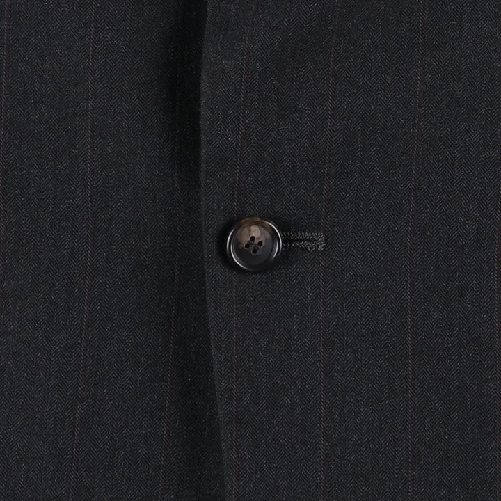 KUPPENHEIMER Stripe Pattern Blazer Tailored Jacket, Made in USA, Men's Size S (approx.) unclear Charcoal Vintage Second Hand