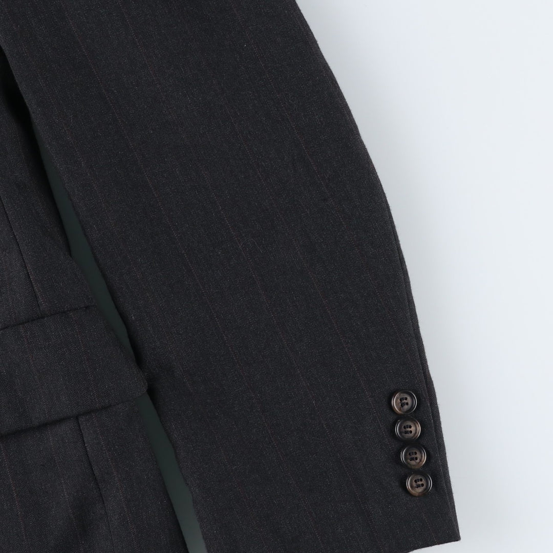 KUPPENHEIMER Stripe Pattern Blazer Tailored Jacket, Made in USA, Men's Size S (approx.) unclear Charcoal Vintage Second Hand