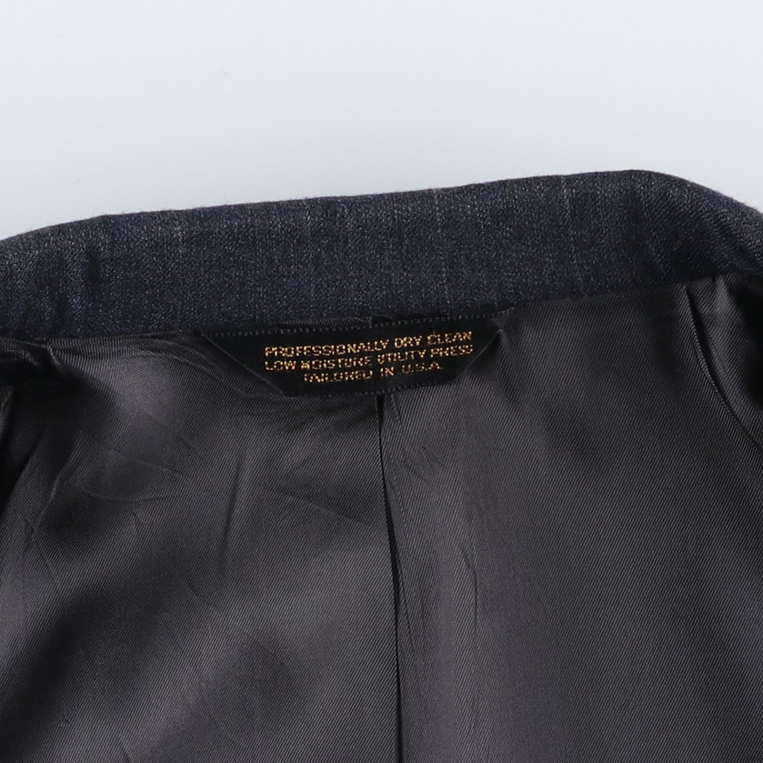 Barrister Stripe Pattern Wool Tailored Jacket, Made in USA, Men's Size S (approx.) wool Charcoal Vintage Second Hand