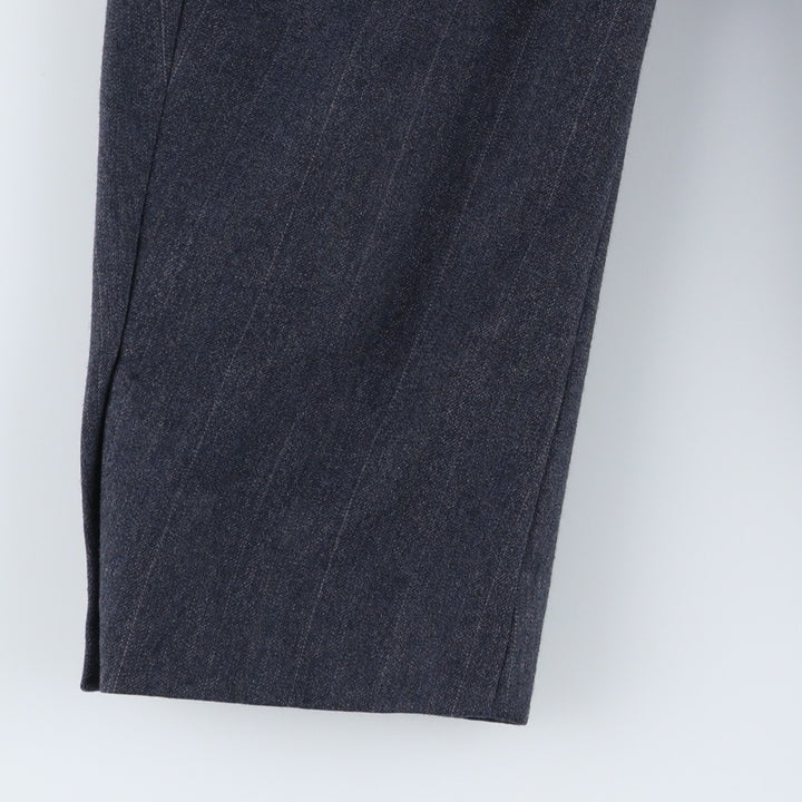 Barrister Stripe Pattern Wool Tailored Jacket, Made in USA, Men's Size S (approx.) wool Charcoal Vintage Second Hand