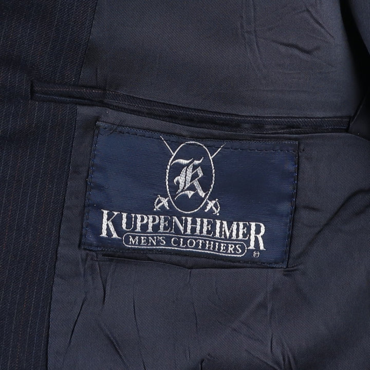 KUPPENHEIMER Striped Pattern Blazer, Tailored Jacket, Made in USA, Men's Size M unclear navy blue type Vintage Second Hand