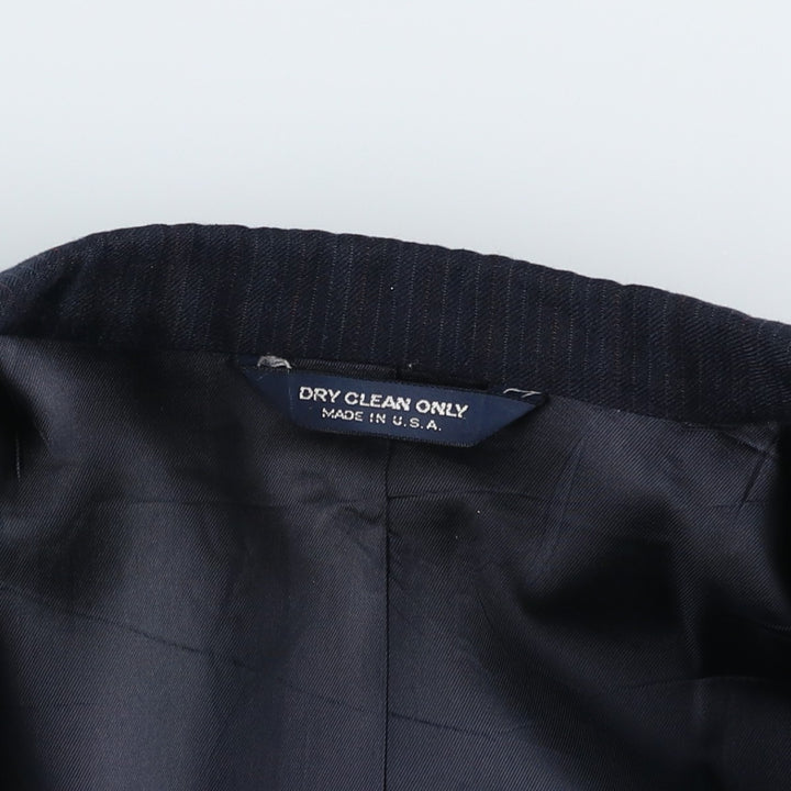 KUPPENHEIMER Striped Pattern Blazer, Tailored Jacket, Made in USA, Men's Size M unclear navy blue type Vintage Second Hand