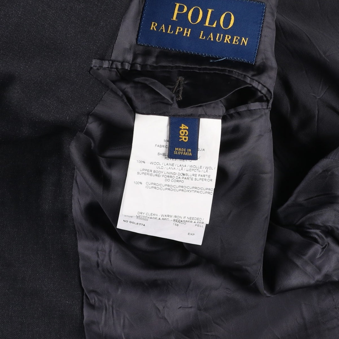 Ralph Lauren POLO RALPH LAUREN wool tailored jacket, men's size XL (approx.) wool navy blue type Vintage Second Hand