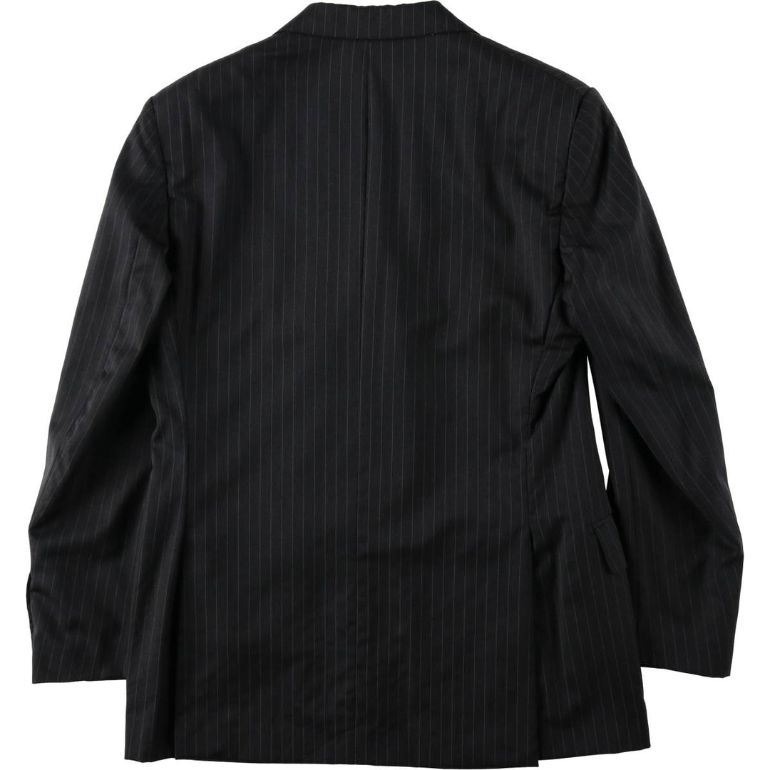 SARTORIA ITALIANA Stripe Pattern Wool Tailored Jacket, Made in Italy, Men's Size M (approx.) wool black type Vintage Second Hand