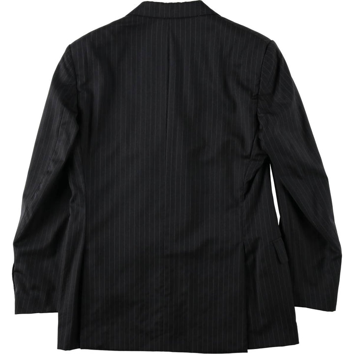 SARTORIA ITALIANA Stripe Pattern Wool Tailored Jacket, Made in Italy, Men's Size M (approx.) wool black type Vintage Second Hand
