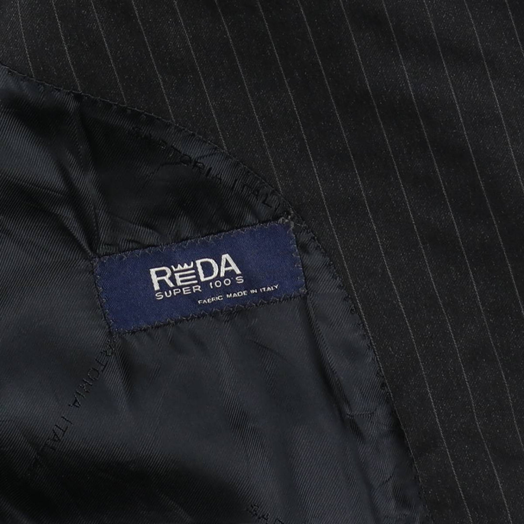 SARTORIA ITALIANA Stripe Pattern Wool Tailored Jacket, Made in Italy, Men's Size M (approx.) wool black type Vintage Second Hand