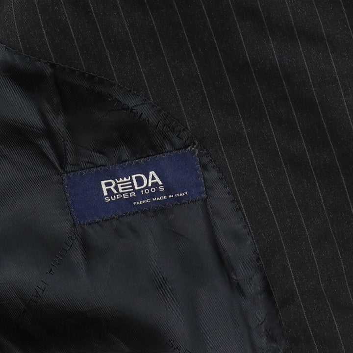 SARTORIA ITALIANA Stripe Pattern Wool Tailored Jacket, Made in Italy, Men's Size M (approx.) wool black type Vintage Second Hand