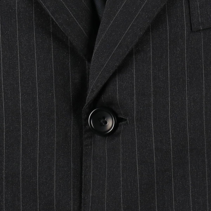 SARTORIA ITALIANA Stripe Pattern Wool Tailored Jacket, Made in Italy, Men's Size M (approx.) wool black type Vintage Second Hand