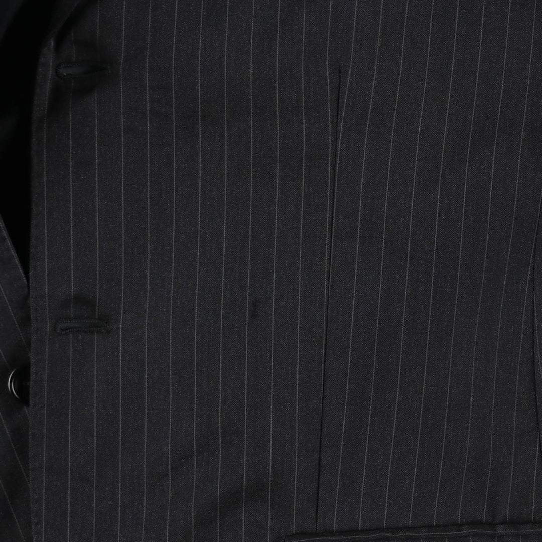SARTORIA ITALIANA Stripe Pattern Wool Tailored Jacket, Made in Italy, Men's Size M (approx.) wool black type Vintage Second Hand