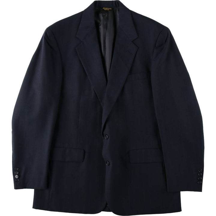 Palm Beach 365 Stripe Pattern Tailored Jacket, Made in USA, Men's Size L (approx.) unclear navy blue type Vintage Second Hand