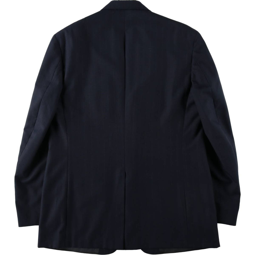 Palm Beach 365 Stripe Pattern Tailored Jacket, Made in USA, Men's Size L (approx.) unclear navy blue type Vintage Second Hand