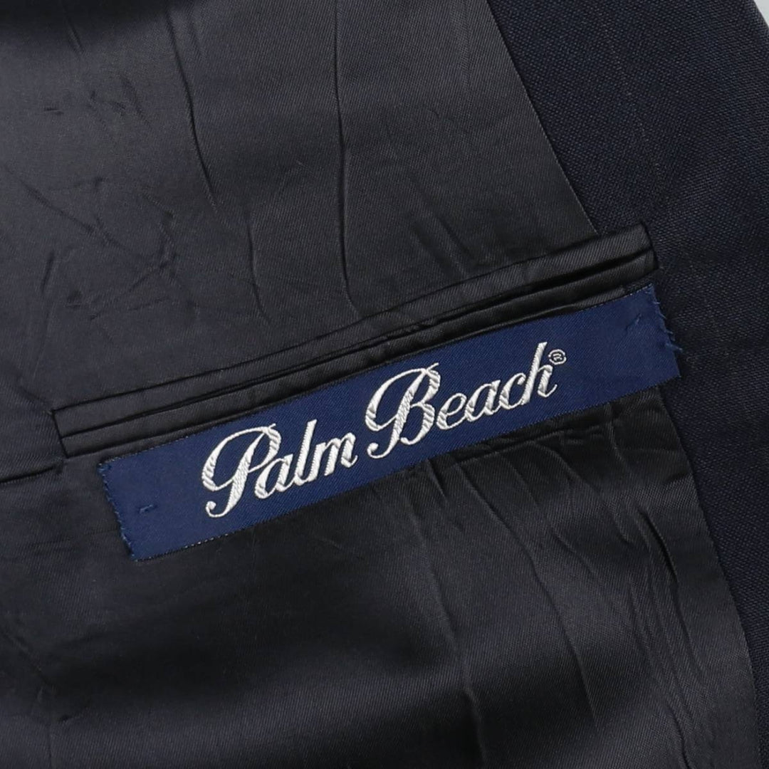 Palm Beach 365 Stripe Pattern Tailored Jacket, Made in USA, Men's Size L (approx.) unclear navy blue type Vintage Second Hand