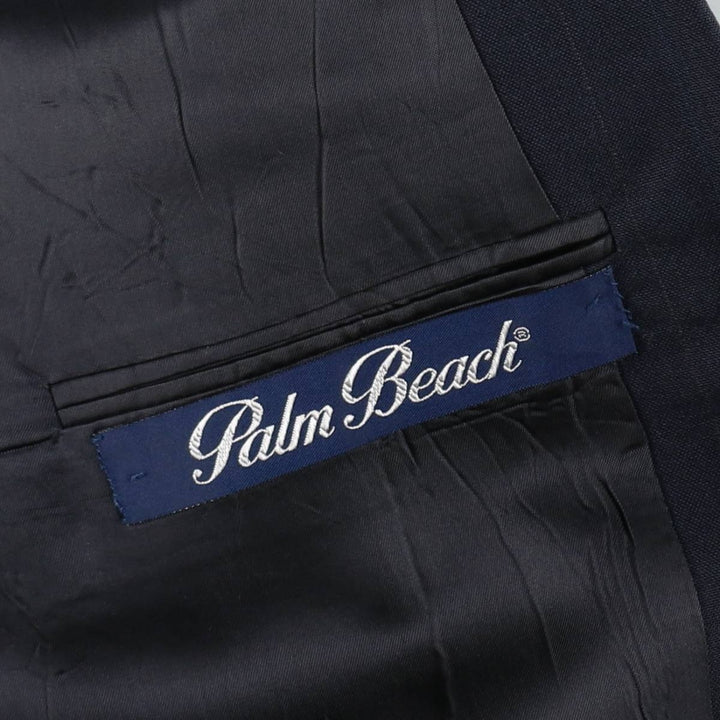 Palm Beach 365 Stripe Pattern Tailored Jacket, Made in USA, Men's Size L (approx.) unclear navy blue type Vintage Second Hand