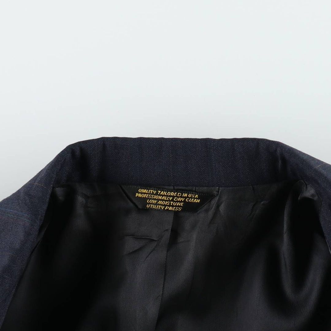 Palm Beach 365 Stripe Pattern Tailored Jacket, Made in USA, Men's Size L (approx.) unclear navy blue type Vintage Second Hand