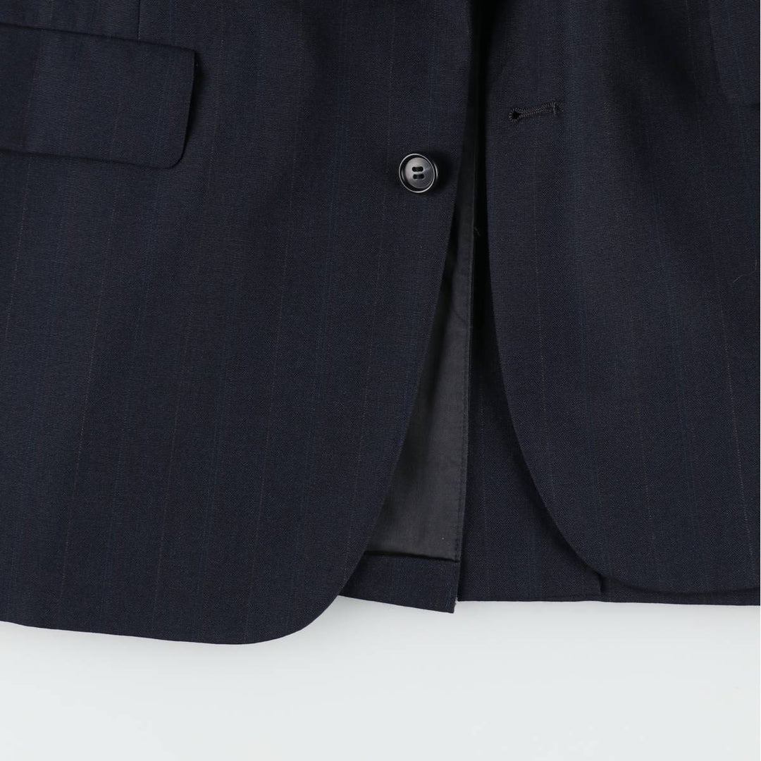 Palm Beach 365 Stripe Pattern Tailored Jacket, Made in USA, Men's Size L (approx.) unclear navy blue type Vintage Second Hand