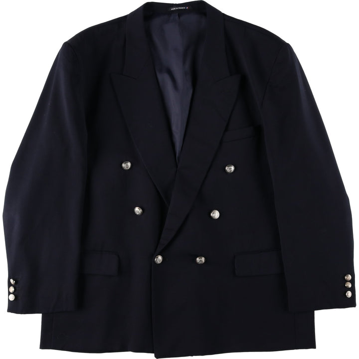 MEYNAL PARIS Double-breasted peaked lapel navy blazer tailored jacket, made in France, men's size XL. wool navy blue type Vintage Second Hand