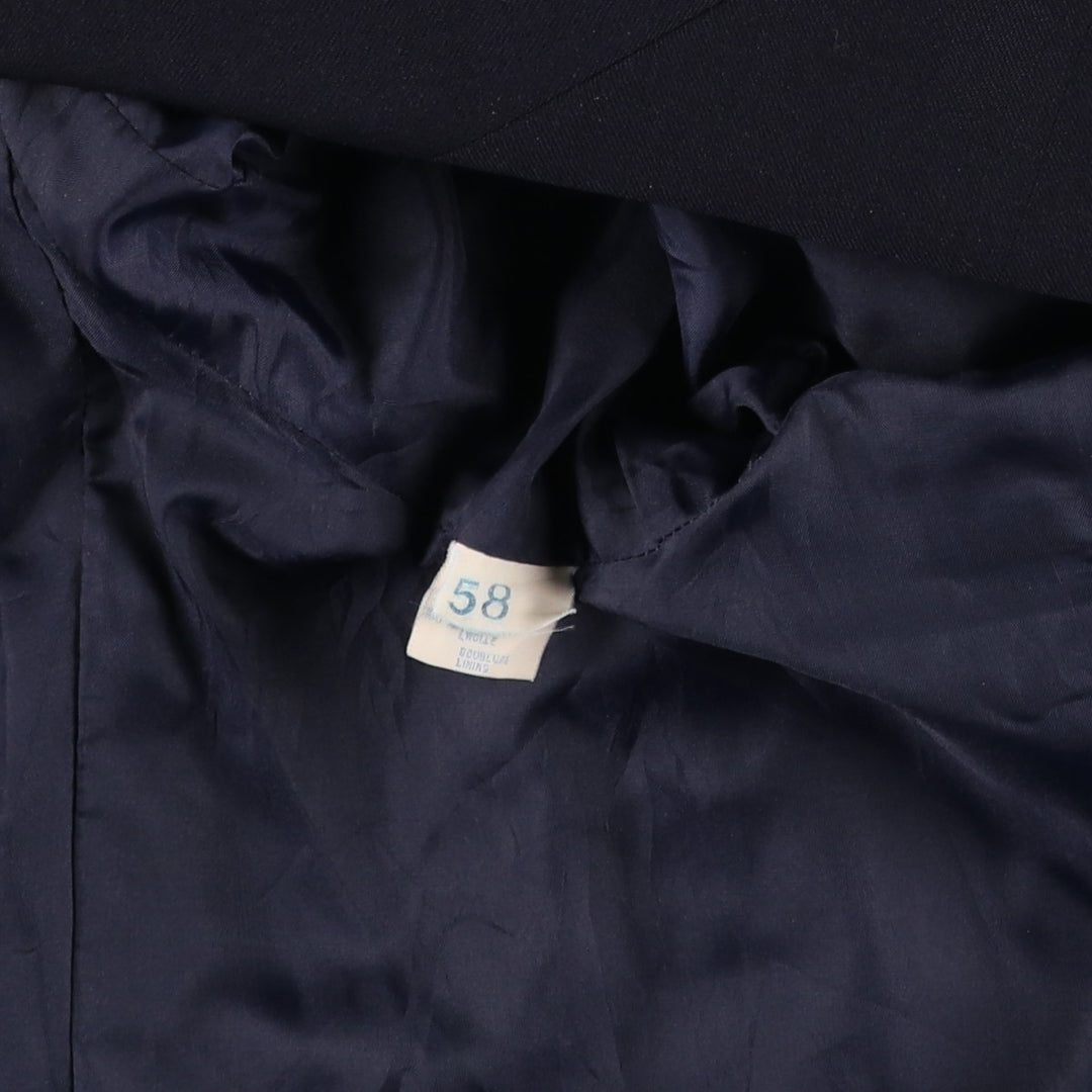 MEYNAL PARIS Double-breasted peaked lapel navy blazer tailored jacket, made in France, men's size XL. wool navy blue type Vintage Second Hand