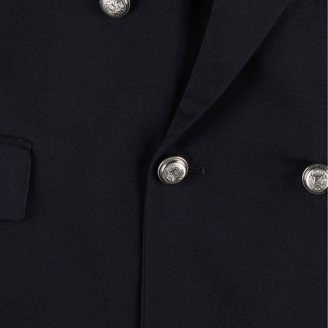 MEYNAL PARIS Double-breasted peaked lapel navy blazer tailored jacket, made in France, men's size XL. wool navy blue type Vintage Second Hand