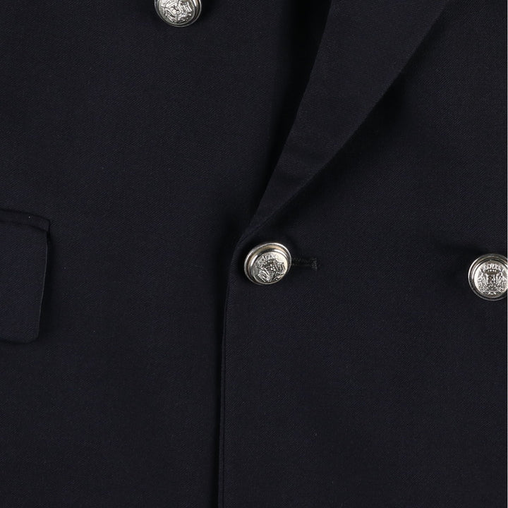 MEYNAL PARIS Double-breasted peaked lapel navy blazer tailored jacket, made in France, men's size XL. wool navy blue type Vintage Second Hand
