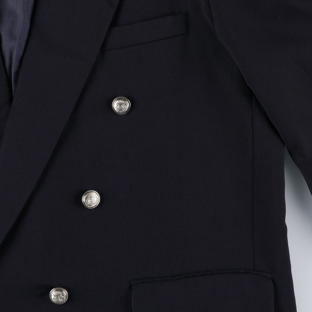 MEYNAL PARIS Double-breasted peaked lapel navy blazer tailored jacket, made in France, men's size XL. wool navy blue type Vintage Second Hand
