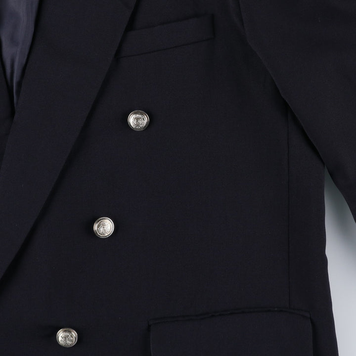 MEYNAL PARIS Double-breasted peaked lapel navy blazer tailored jacket, made in France, men's size XL. wool navy blue type Vintage Second Hand