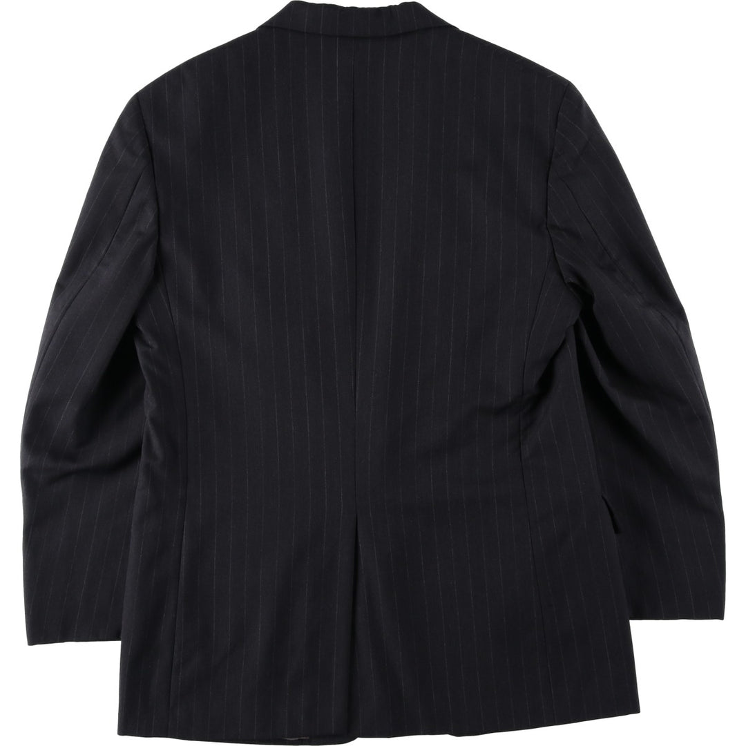John Mozzo Stripe Pattern Tailored Jacket, Made in USA, Men's Size L (approx.) unclear black type Vintage Second Hand