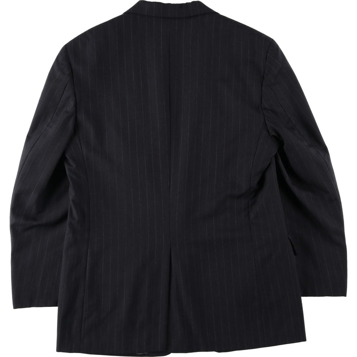 John Mozzo Stripe Pattern Tailored Jacket, Made in USA, Men's Size L (approx.) unclear black type Vintage Second Hand